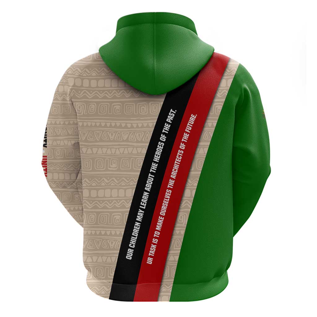 Jomo Kenyatta Zip Hoodie Uhuru and Kenyan Heritage Quote Tribute - Wonder Print Shop