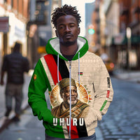 Jomo Kenyatta Zip Hoodie Uhuru and Kenyan Heritage Quote Tribute - Wonder Print Shop