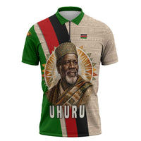 Jomo Kenyatta Zipper Polo Shirt Uhuru and Kenyan Heritage Quote Tribute - Wonder Print Shop
