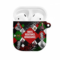 Jomo Kenyatta AirPods Case with Roots Resistance Renaissance and Kenyan Patchwork Pattern Tribute - Wonder Print Shop