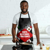 Jomo Kenyatta Apron with Roots Resistance Renaissance and Kenyan Patchwork Pattern Tribute - Wonder Print Shop