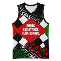 Jomo Kenyatta Basketball Jersey with Roots Resistance Renaissance and Kenyan Patchwork Pattern Tribute - Wonder Print Shop