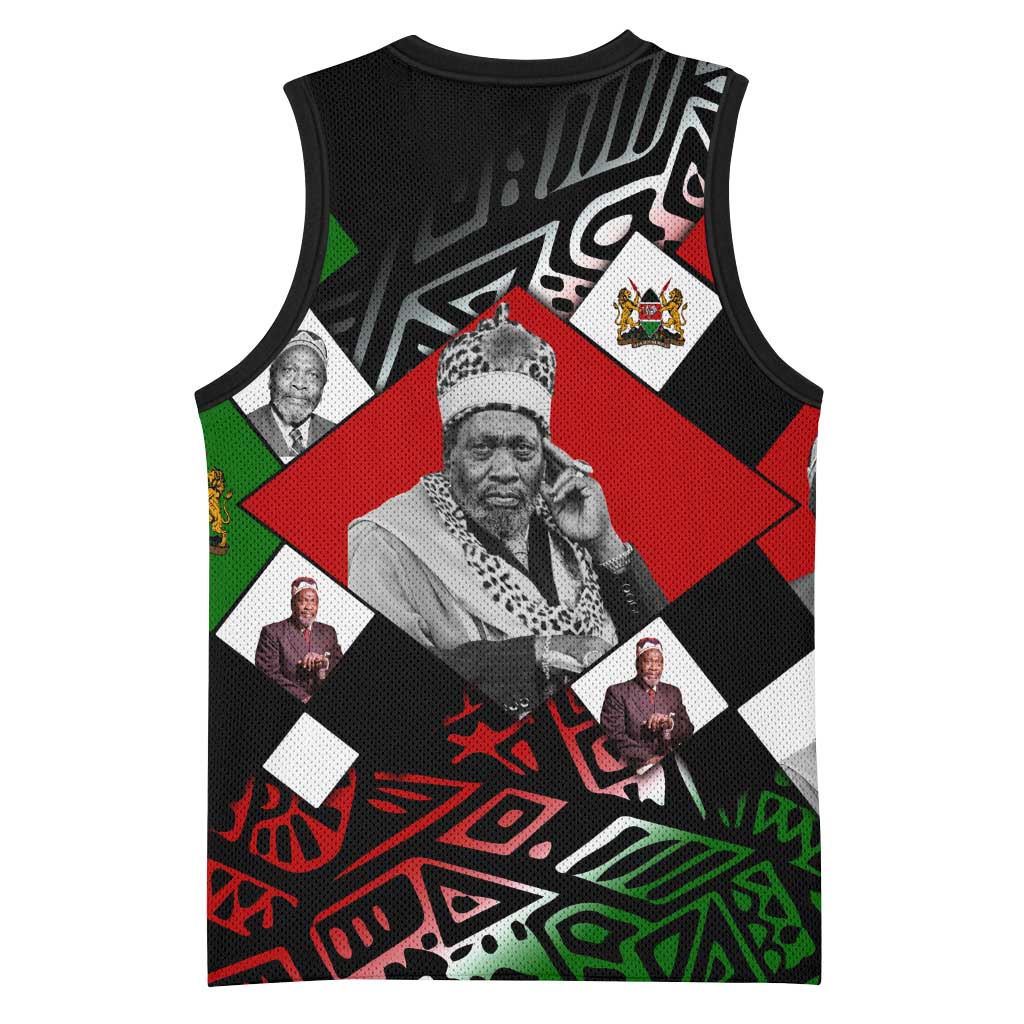 Jomo Kenyatta Basketball Jersey with Roots Resistance Renaissance and Kenyan Patchwork Pattern Tribute - Wonder Print Shop