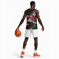 Jomo Kenyatta Basketball Jersey with Roots Resistance Renaissance and Kenyan Patchwork Pattern Tribute - Wonder Print Shop