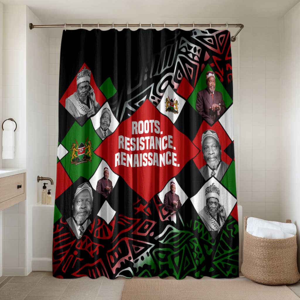 Jomo Kenyatta Bathroom Set with Roots Resistance Renaissance and Kenyan Patchwork Pattern Tribute - Wonder Print Shop