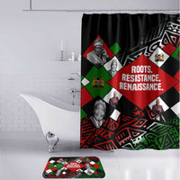 Jomo Kenyatta Bathroom Set with Roots Resistance Renaissance and Kenyan Patchwork Pattern Tribute - Wonder Print Shop