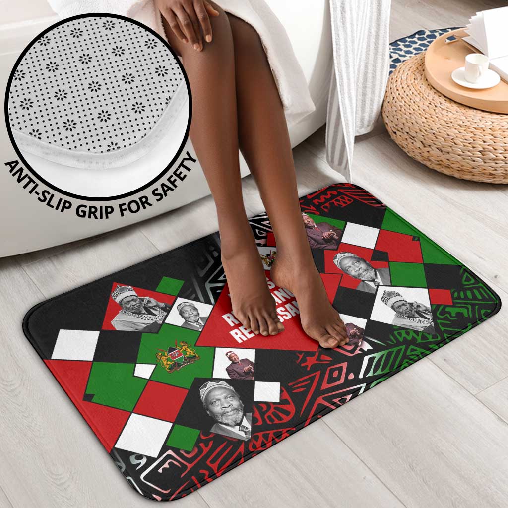 Jomo Kenyatta Bathroom Set with Roots Resistance Renaissance and Kenyan Patchwork Pattern Tribute - Wonder Print Shop