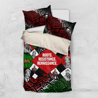 Jomo Kenyatta Bedding Set with Roots Resistance Renaissance and Kenyan Patchwork Pattern Tribute - Wonder Print Shop