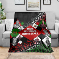 Jomo Kenyatta Blanket with Roots Resistance Renaissance and Kenyan Patchwork Pattern Tribute - Wonder Print Shop