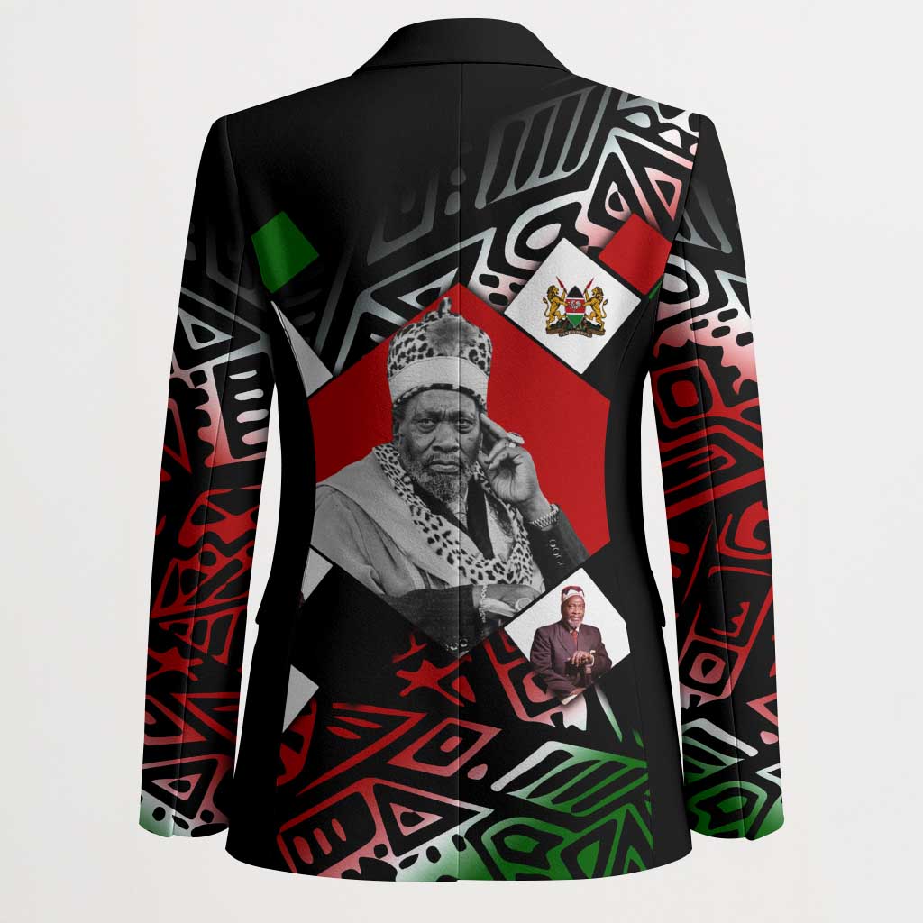 Jomo Kenyatta Blazer with Roots Resistance Renaissance and Kenyan Patchwork Pattern Tribute - Wonder Print Shop