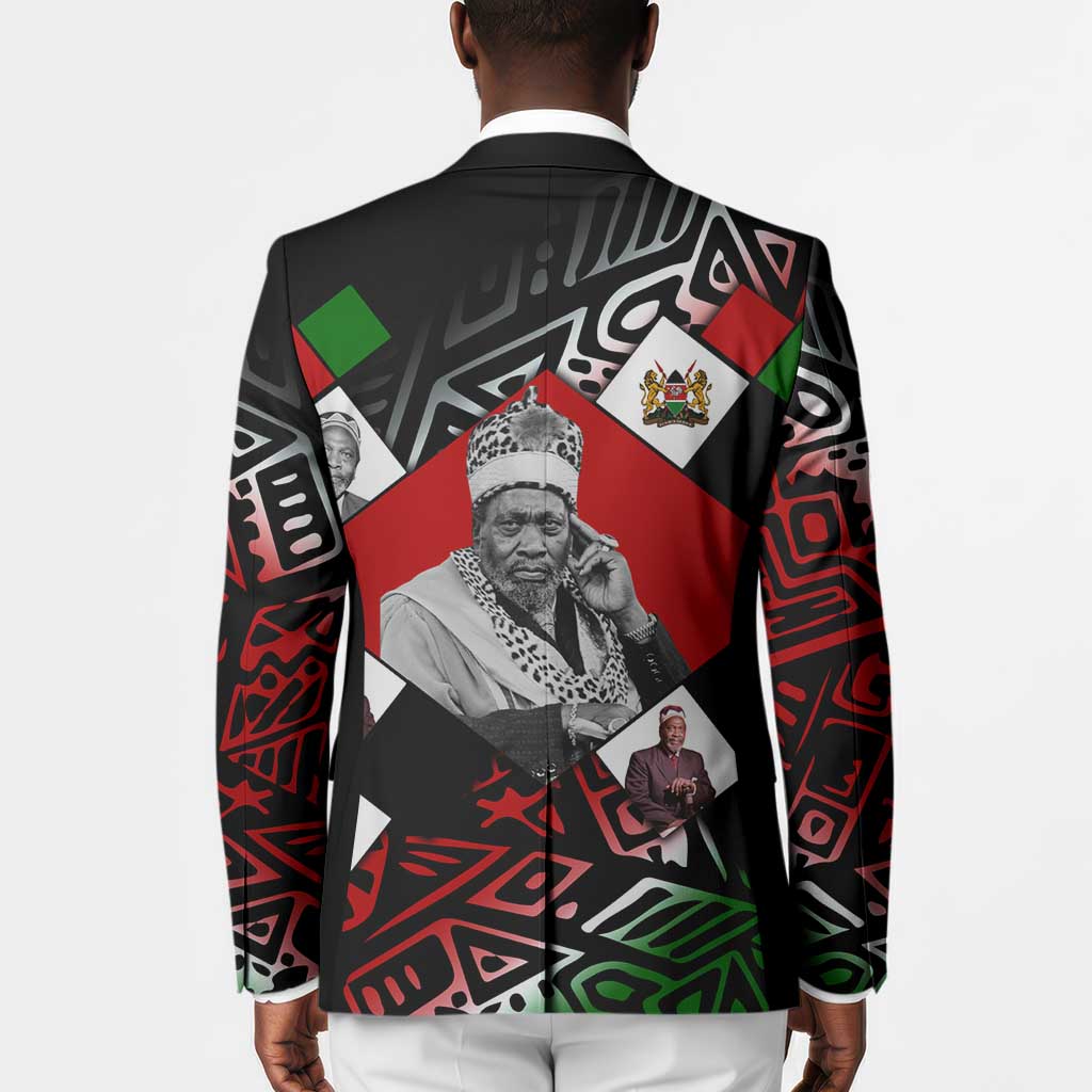Jomo Kenyatta Blazer with Roots Resistance Renaissance and Kenyan Patchwork Pattern Tribute - Wonder Print Shop