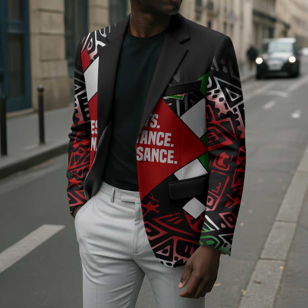 Jomo Kenyatta Blazer with Roots Resistance Renaissance and Kenyan Patchwork Pattern Tribute - Wonder Print Shop