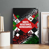Jomo Kenyatta Canvas Wall Art with Roots Resistance Renaissance and Kenyan Patchwork Pattern Tribute - Wonder Print Shop