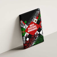 Jomo Kenyatta Canvas Wall Art with Roots Resistance Renaissance and Kenyan Patchwork Pattern Tribute - Wonder Print Shop