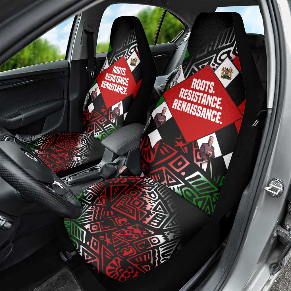 Jomo Kenyatta Car Seat Cover with Roots Resistance Renaissance and Kenyan Patchwork Pattern Tribute - Wonder Print Shop