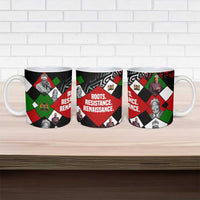 Jomo Kenyatta Ceramic Mug with Roots Resistance Renaissance and Kenyan Patchwork Pattern Tribute - Wonder Print Shop