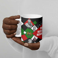 Jomo Kenyatta Ceramic Mug with Roots Resistance Renaissance and Kenyan Patchwork Pattern Tribute - Wonder Print Shop