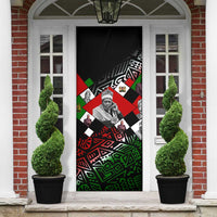 Jomo Kenyatta Door Cover with Roots Resistance Renaissance and Kenyan Patchwork Pattern Tribute - Wonder Print Shop
