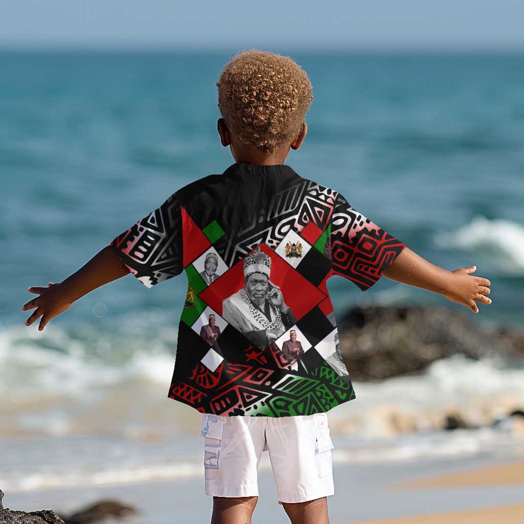 Jomo Kenyatta Kid Hawaiian Shirt with Roots Resistance Renaissance and Kenyan Patchwork Pattern Tribute - Wonder Print Shop