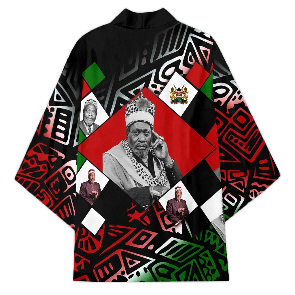 Jomo Kenyatta Kimono with Roots Resistance Renaissance and Kenyan Patchwork Pattern Tribute - Wonder Print Shop