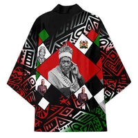 Jomo Kenyatta Kimono with Roots Resistance Renaissance and Kenyan Patchwork Pattern Tribute - Wonder Print Shop