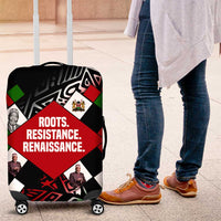 Jomo Kenyatta Luggage Cover with Roots Resistance Renaissance and Kenyan Patchwork Pattern Tribute - Wonder Print Shop