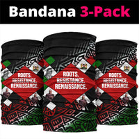 Jomo Kenyatta Neck Gaiter with Roots Resistance Renaissance and Kenyan Patchwork Pattern Tribute - Wonder Print Shop
