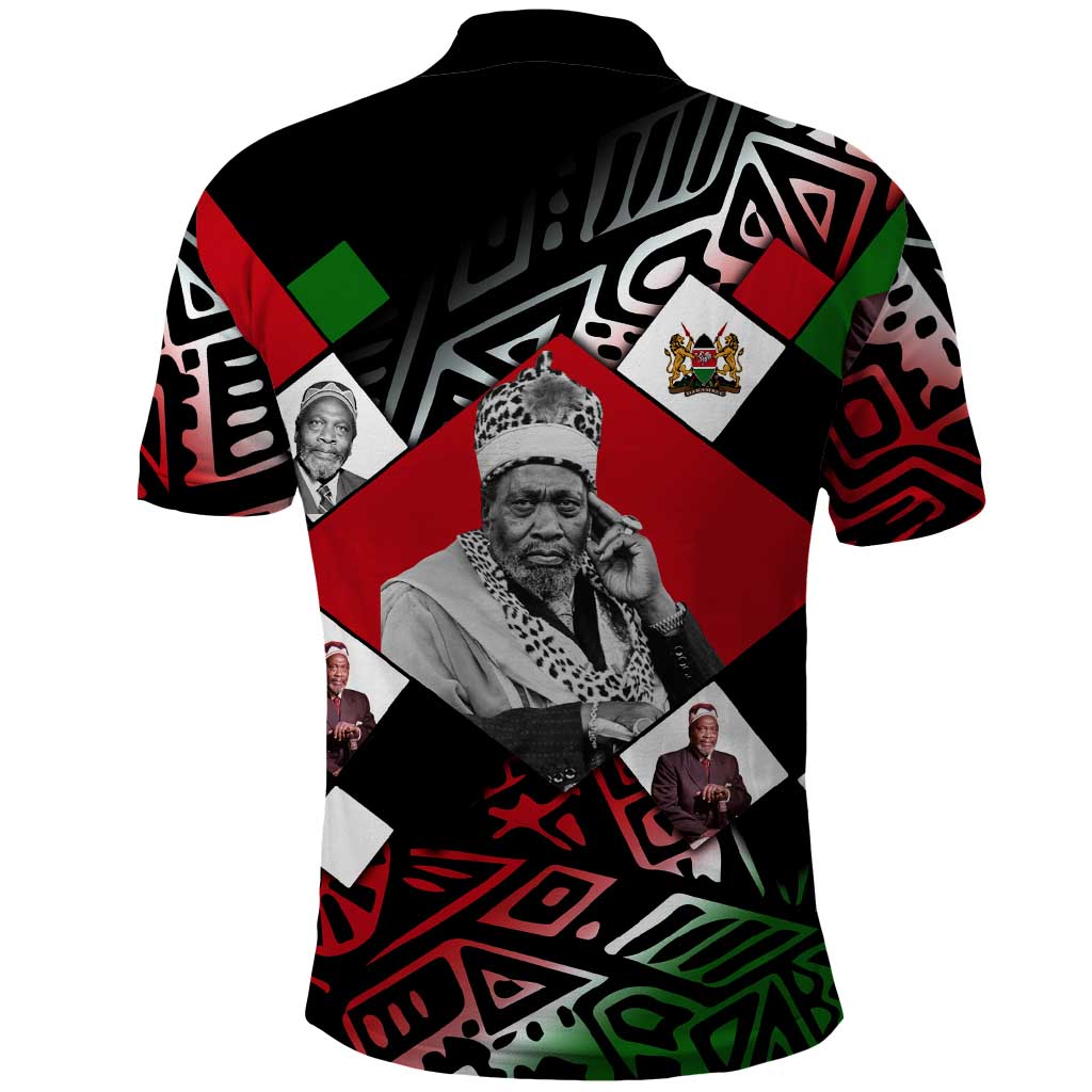 Jomo Kenyatta Polo Shirt with Roots Resistance Renaissance and Kenyan Patchwork Pattern Tribute - Wonder Print Shop
