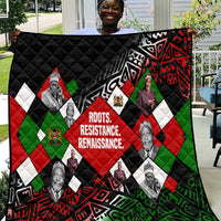 Jomo Kenyatta Quilt with Roots Resistance Renaissance and Kenyan Patchwork Pattern Tribute - Wonder Print Shop