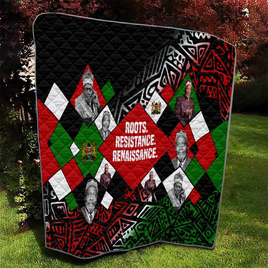 Jomo Kenyatta Quilt with Roots Resistance Renaissance and Kenyan Patchwork Pattern Tribute - Wonder Print Shop