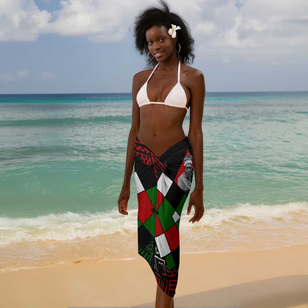 Jomo Kenyatta Sarong with Roots Resistance Renaissance and Kenyan Patchwork Pattern Tribute - Wonder Print Shop