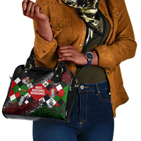 Jomo Kenyatta Shoulder Handbag with Roots Resistance Renaissance and Kenyan Patchwork Pattern Tribute - Wonder Print Shop