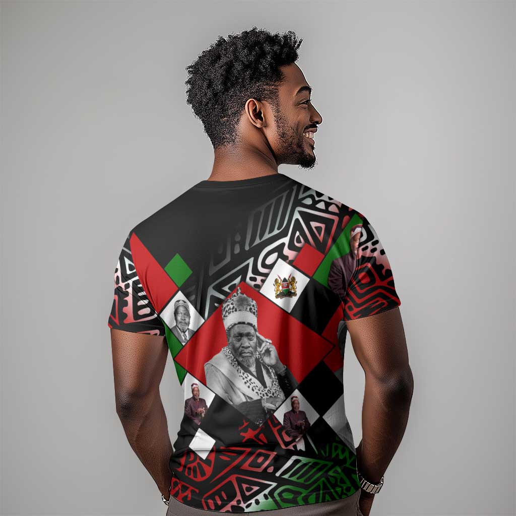 Jomo Kenyatta T shirt with Roots Resistance Renaissance and Kenyan Patchwork Pattern Tribute - Wonder Print Shop