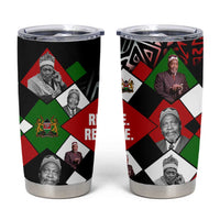 Jomo Kenyatta Tumbler Cup with Roots Resistance Renaissance and Kenyan Patchwork Pattern Tribute - Wonder Print Shop