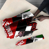 Jomo Kenyatta Umbrella with Roots Resistance Renaissance and Kenyan Patchwork Pattern Tribute - Wonder Print Shop