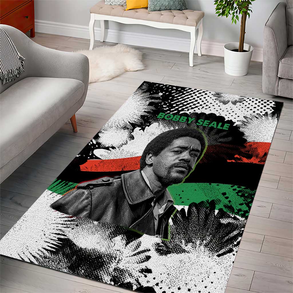 Bobby Seale Area Rug Black Panther Artwork Solidarity Quote Revolutionary Civil Rights Tribute - Wonder Print Shop