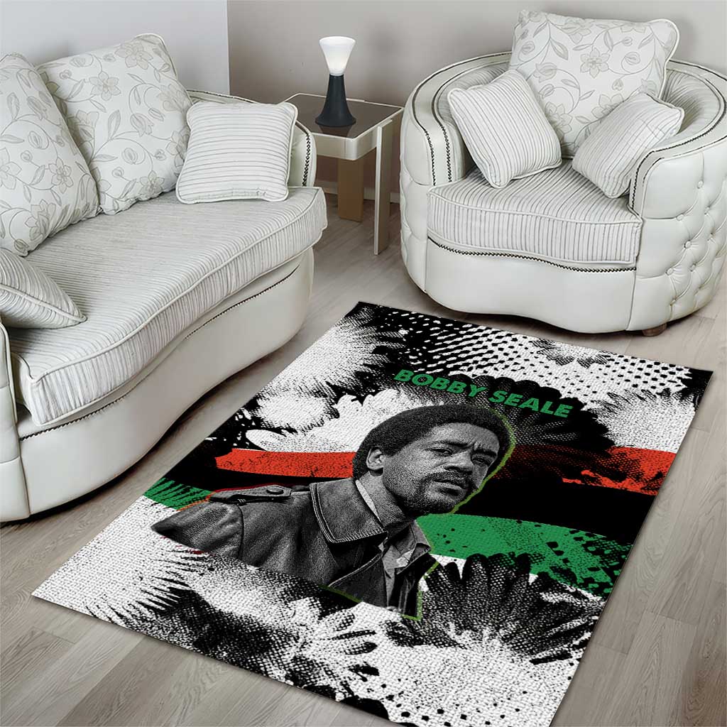Bobby Seale Area Rug Black Panther Artwork Solidarity Quote Revolutionary Civil Rights Tribute - Wonder Print Shop