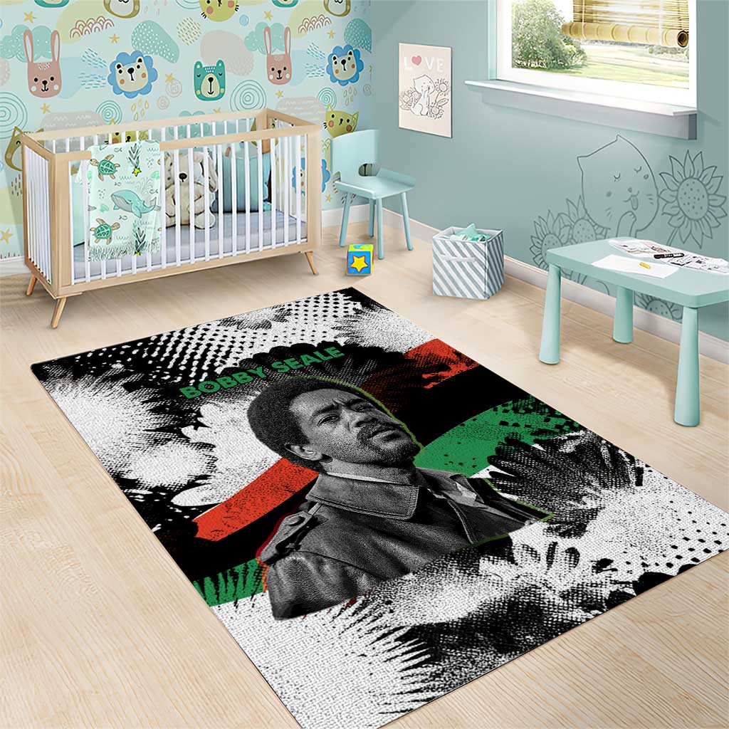 Bobby Seale Area Rug Black Panther Artwork Solidarity Quote Revolutionary Civil Rights Tribute - Wonder Print Shop