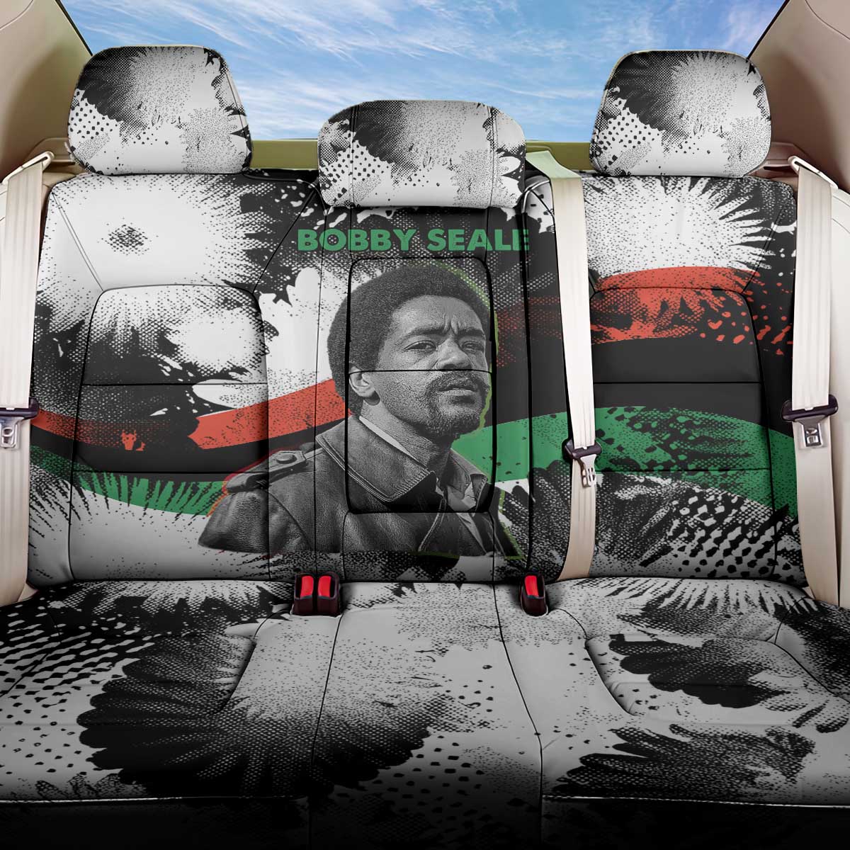 Bobby Seale Back Car Seat Cover Black Panther Artwork Solidarity Quote Revolutionary Civil Rights Tribute - Wonder Print Shop