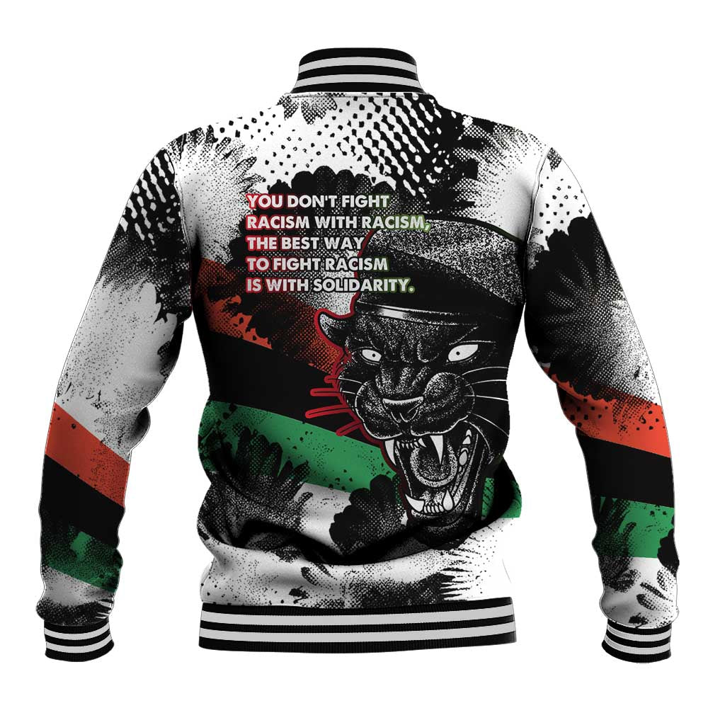 Bobby Seale Baseball Jacket Black Panther Artwork Solidarity Quote Revolutionary Civil Rights Tribute - Wonder Print Shop