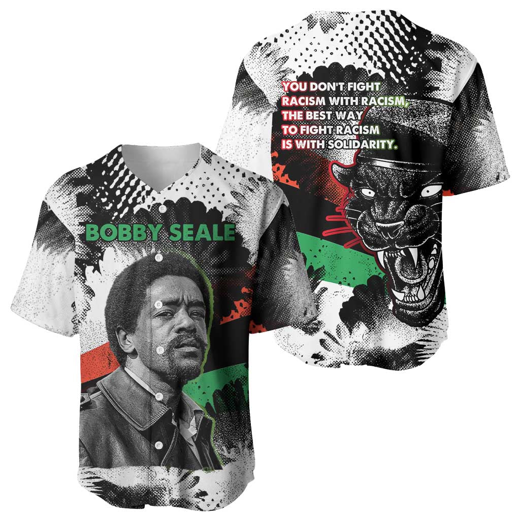 Bobby Seale Baseball Jersey Black Panther Artwork Solidarity Quote Revolutionary Civil Rights Tribute - Wonder Print Shop