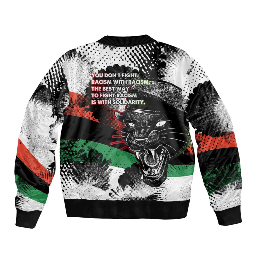 Bobby Seale Bomber Jacket Black Panther Artwork Solidarity Quote Revolutionary Civil Rights Tribute - Wonder Print Shop