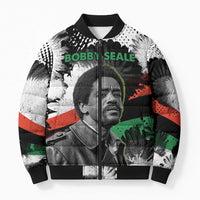 Bobby Seale Bomber Puffer Jacket Black Panther Artwork Solidarity Quote Revolutionary Civil Rights Tribute - Wonder Print Shop
