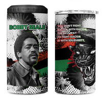 Bobby Seale 4 in 1 Can Cooler Tumbler Black Panther Artwork Solidarity Quote Revolutionary Civil Rights Tribute - Wonder Print Shop
