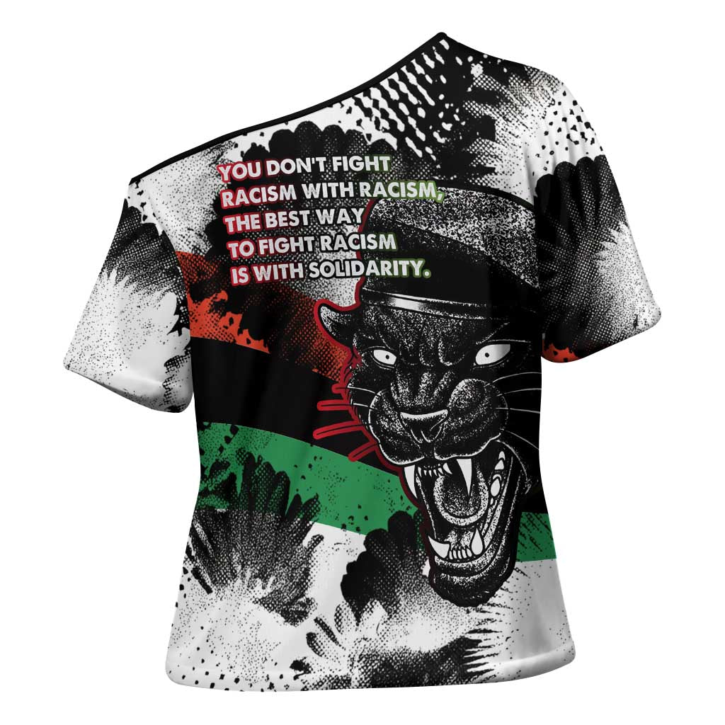 Bobby Seale Cross Shoulder Shirt Black Panther Artwork Solidarity Quote Revolutionary Civil Rights Tribute - Wonder Print Shop