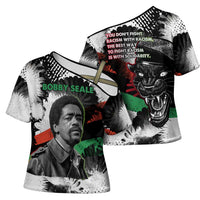 Bobby Seale Cross Shoulder Shirt Black Panther Artwork Solidarity Quote Revolutionary Civil Rights Tribute - Wonder Print Shop