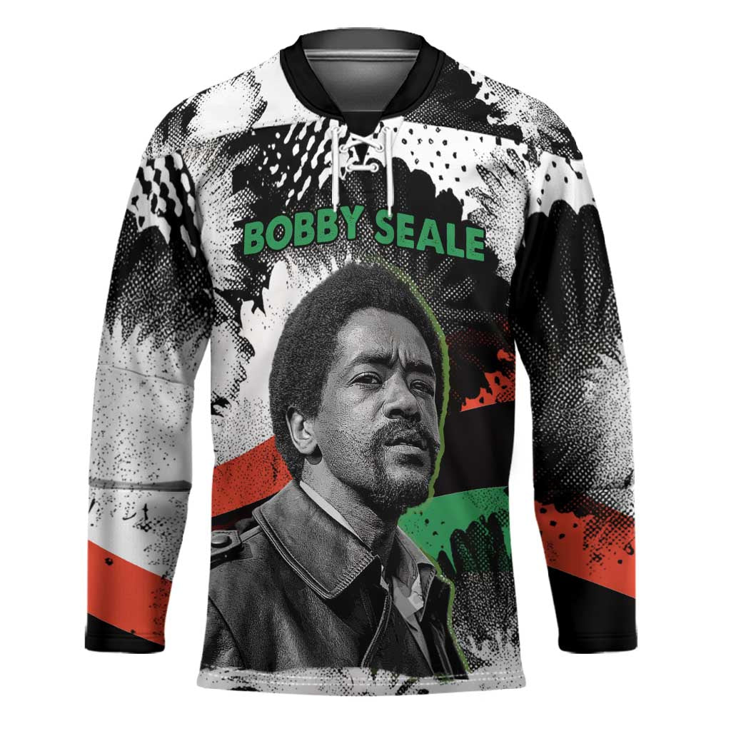 Bobby Seale Hockey Jersey Black Panther Artwork Solidarity Quote Revolutionary Civil Rights Tribute - Wonder Print Shop