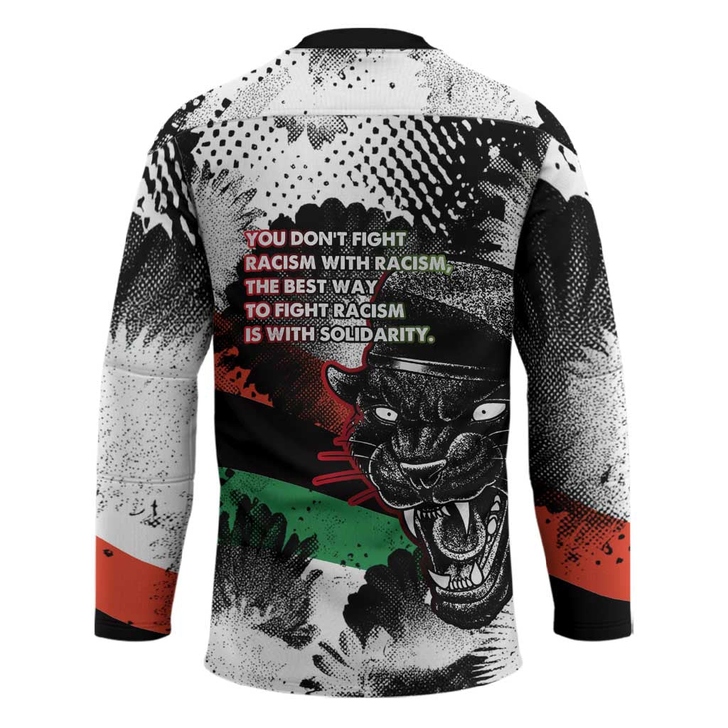 Bobby Seale Hockey Jersey Black Panther Artwork Solidarity Quote Revolutionary Civil Rights Tribute - Wonder Print Shop