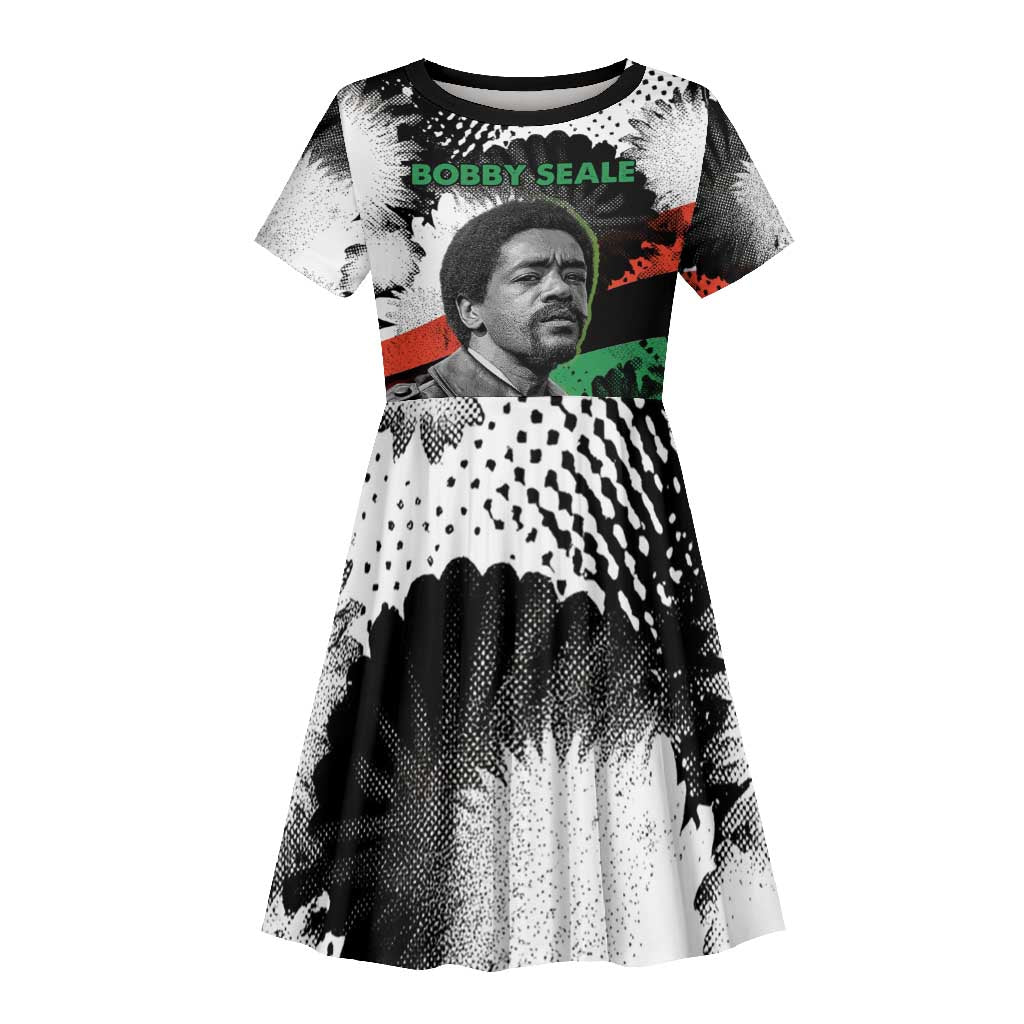 Bobby Seale Kid Short Sleeve Dress Black Panther Artwork Solidarity Quote Revolutionary Civil Rights Tribute - Wonder Print Shop