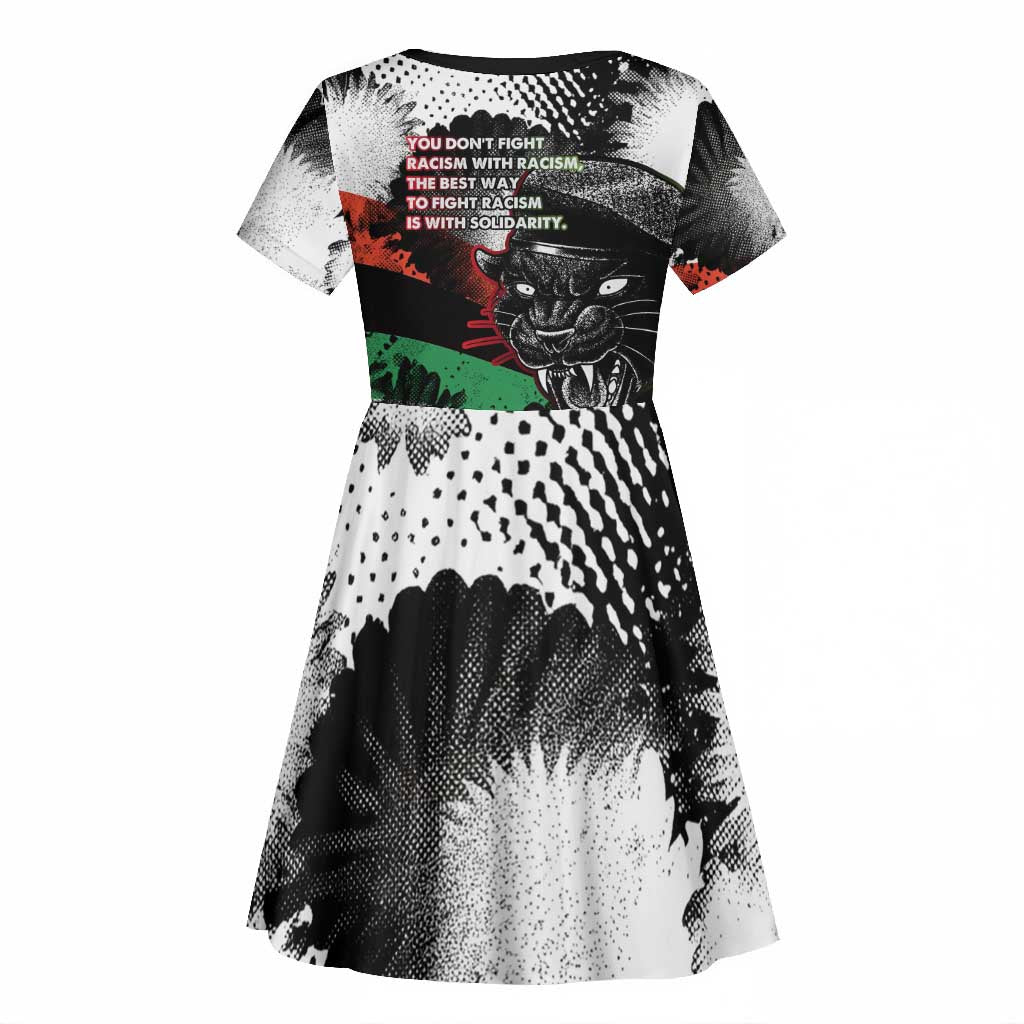 Bobby Seale Kid Short Sleeve Dress Black Panther Artwork Solidarity Quote Revolutionary Civil Rights Tribute - Wonder Print Shop